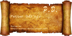Petter Döniz névjegykártya